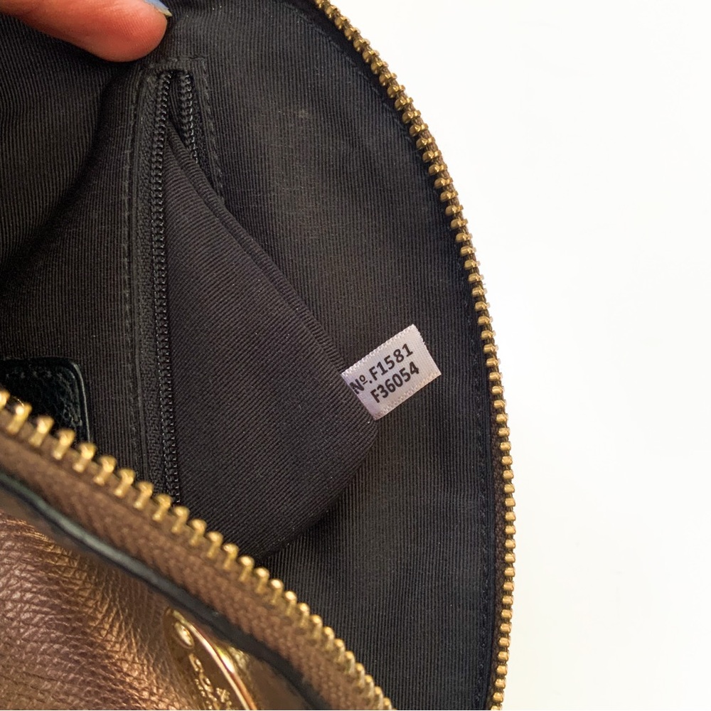 Coach Dome Satchel Brown Black Metallic Crossbody Bag F36054 - Picture 3 of 9